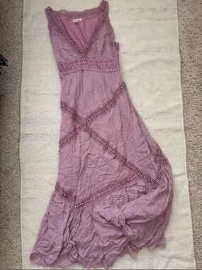 Max Studio Lace Detail Maxi Dress